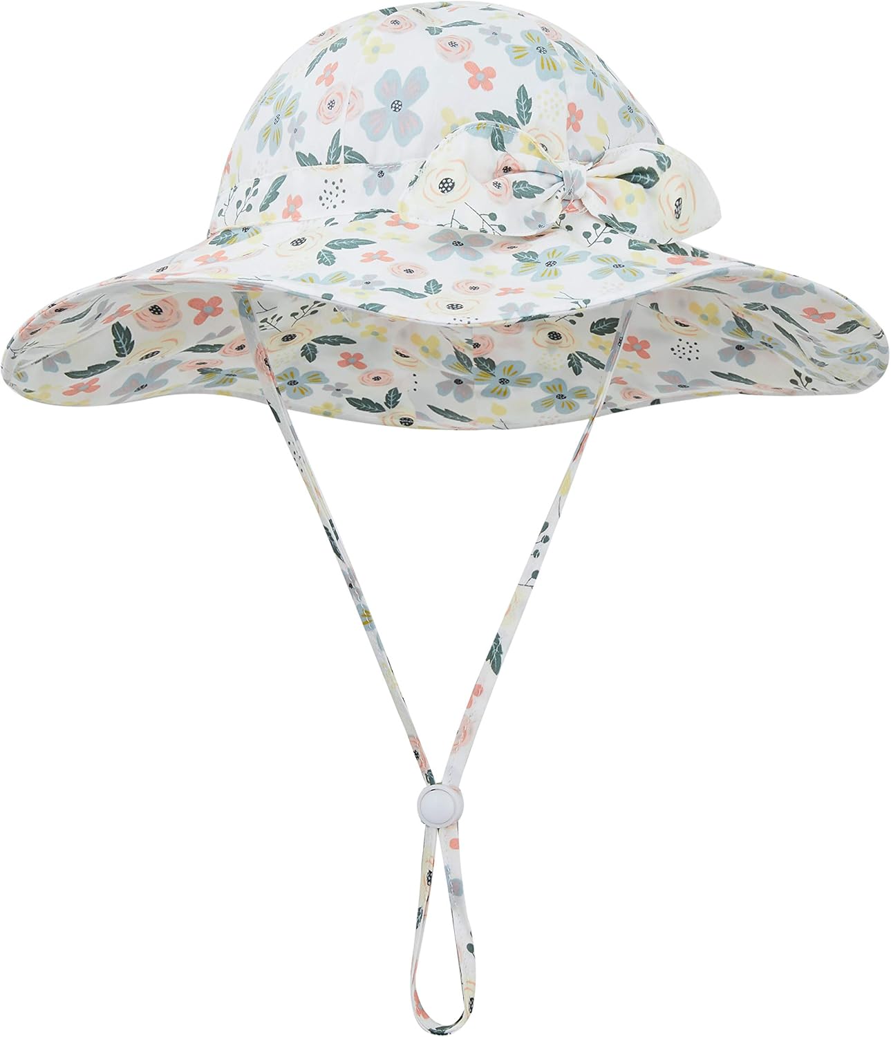 Baby Girl Sun Hat Infant Summer Beach Hats with UPF 50+ Toddler with Wide Brim Strap Outdoor Bucket Hat