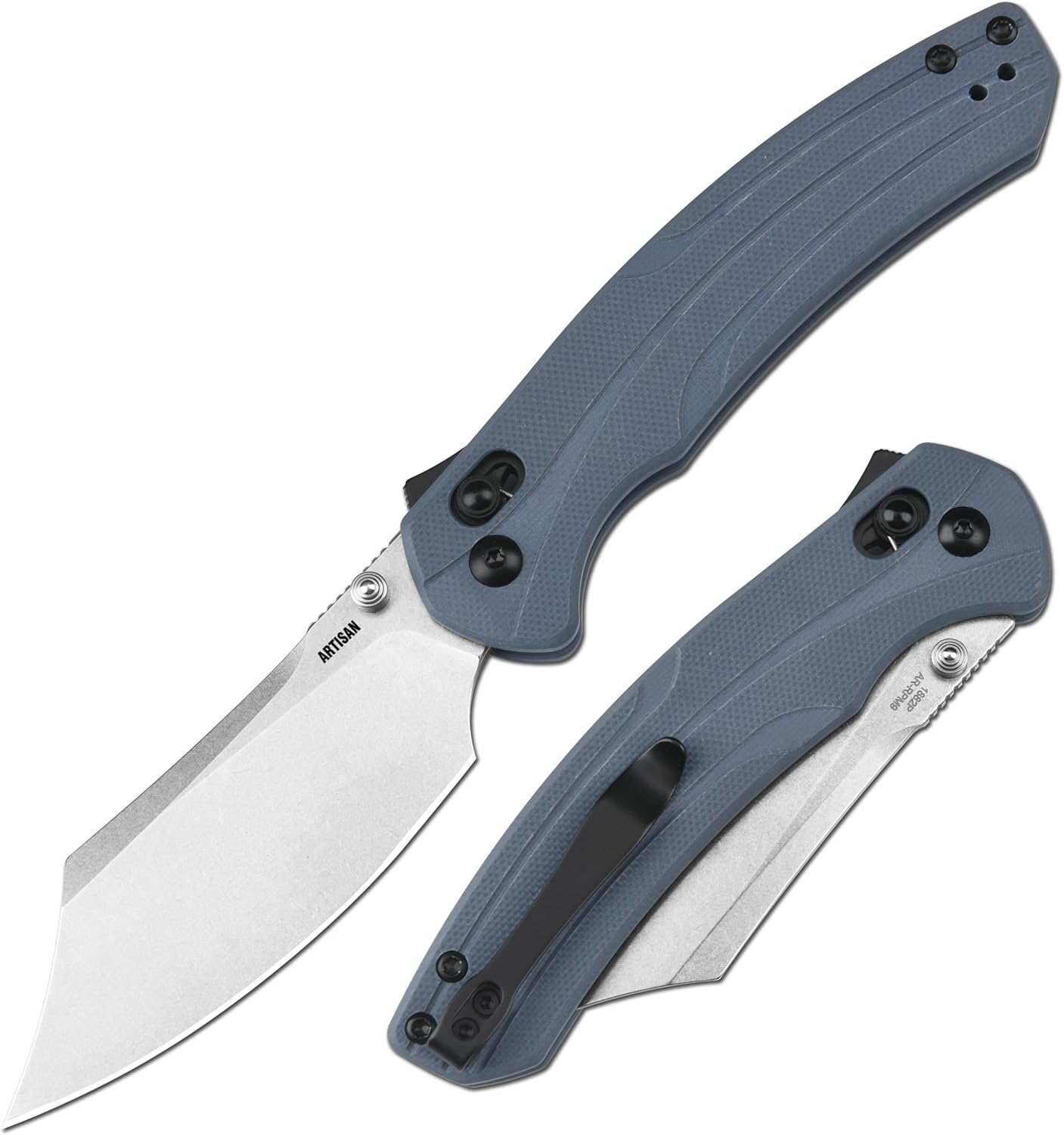 ARTISANCUTLERY Simoon Pocket Knife, 3.47" AR-RPM9 Steel Blade G10 Handle Folding Knife with Recoil Lock V2, EDC Knives for Camping Hiking Survival(ATZ-1882 Blue)