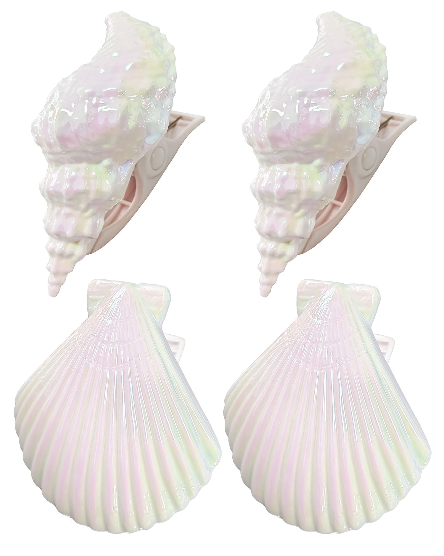 Seashells Towel Clips for Beach Chairs, 4Pcs Beach Towel Clips for Pool Chairs, Beach Chair Clips, Pool Towel Clips for Chairs Cruise