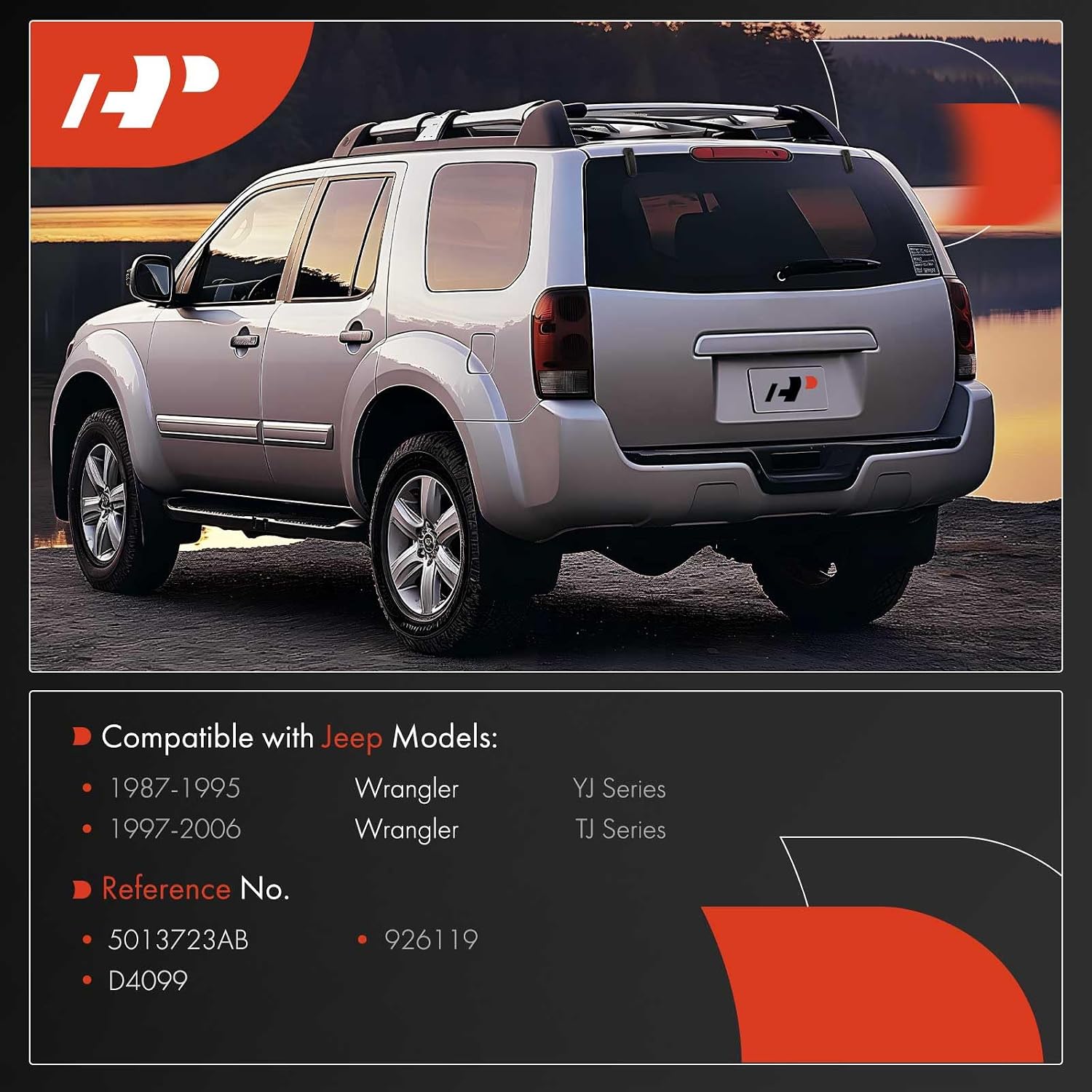 A-Premium Window Liftgate Glass Hinge Compatible with Jeep YJ Series Wrangler 1987-1995, TJ Series Wrangler 1997-2006, Rear Left Driver Side, Replace# 5013723AB