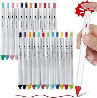 Clicks Washable Markers 24 Colors Clicks Retractable Tip Markers Set Washable Highlighters Coloring Markers Bulk for Boys Girls Arts and Crafts School Classroom Office Supplies