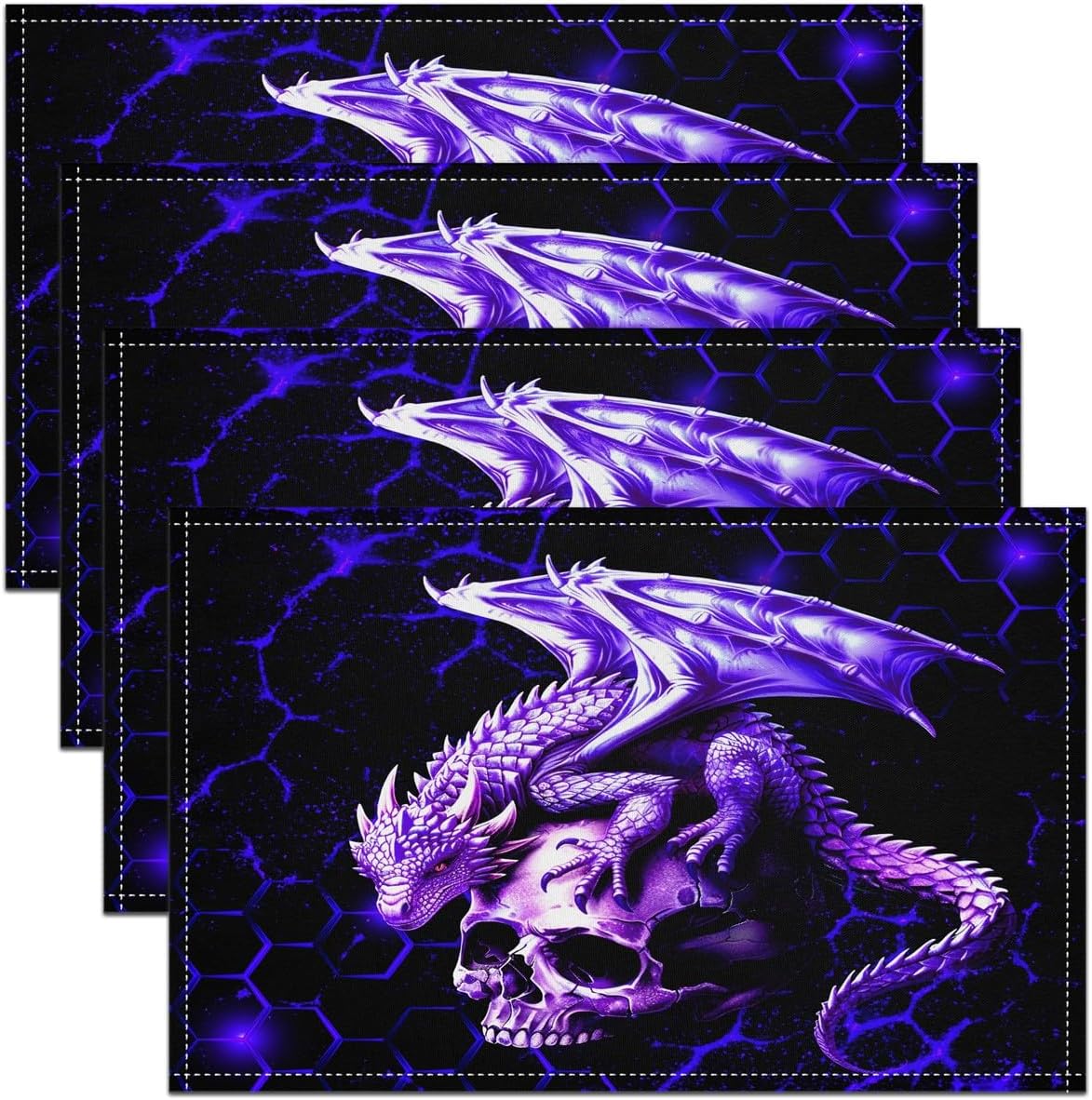 Feelyou Dragon Honeymoon Table Place Mats Kids Washable 18" x 12"