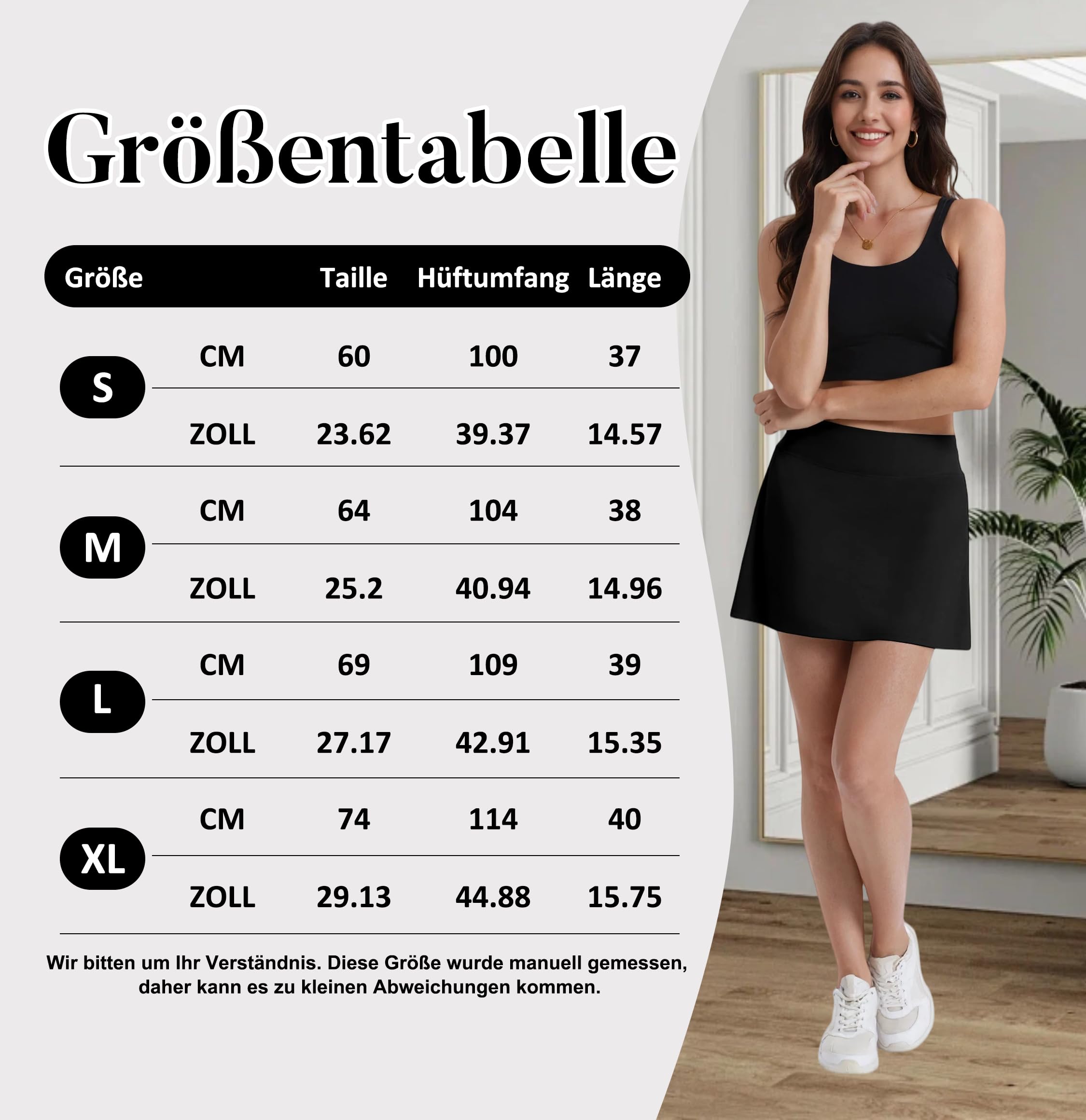 Timuspo Jupe de tennis pour femme avec pantalon - Douce - Séchage rapide - Avec pantalon intérieur - Taille haute