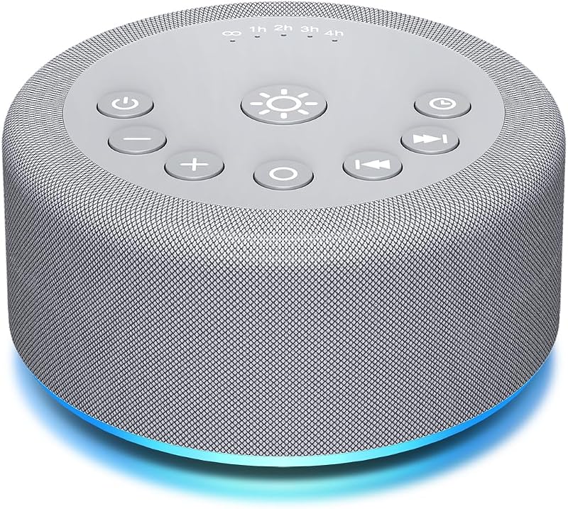 Sound Machine Night Light White Noise Brown Noise Machine 30 Non Looping Sounds 12 Lights 5 Timers 36 Adjustable Volume Memory Function Sleep Sounds Machine for Baby Kids Adult & Home Office Travel
