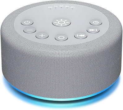 Sound Machine Night Light White Noise Brown Noise Machine 30 Non Looping Sounds 12 Lights 5 Timers 36 Adjustable Volume Memory Function Sleep Sounds Machine for Baby Kids Adult & Home Office Travel
