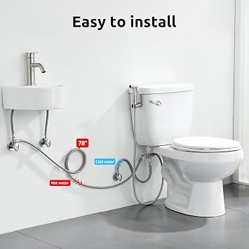 BRITULIF Hot and Cold Bidet Sprayer for Toilet, Adjustable Pressure