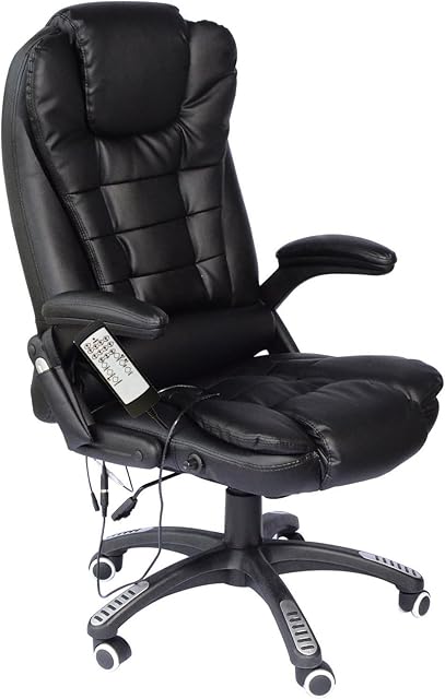 Cherry Tree Furniture Executive Recline Extra Padded Office Chair (Massage, Black PU)