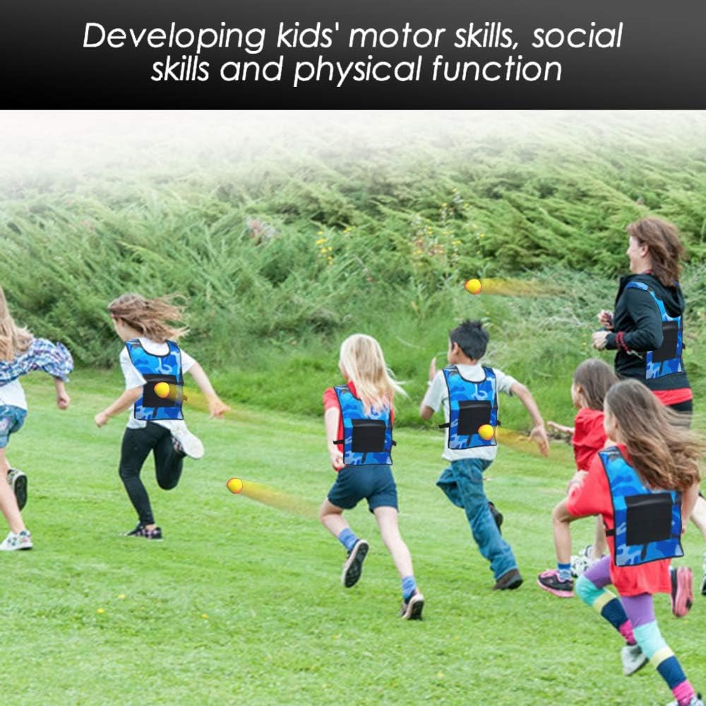 Stick Ball Vest Dodge Ball Game Sticky Target Ball Vest Outdoor Game Props with Soft Fleece Balls Safe for Kids Children