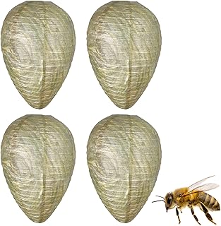Repellents, 4Pcs Fake Wasp Nest Decoy Wasp Nest Wasp Repellent Outdoor Artificial Hanging Wasp Nest Decoy for Home and Garden Light Green, 22 * 28cm