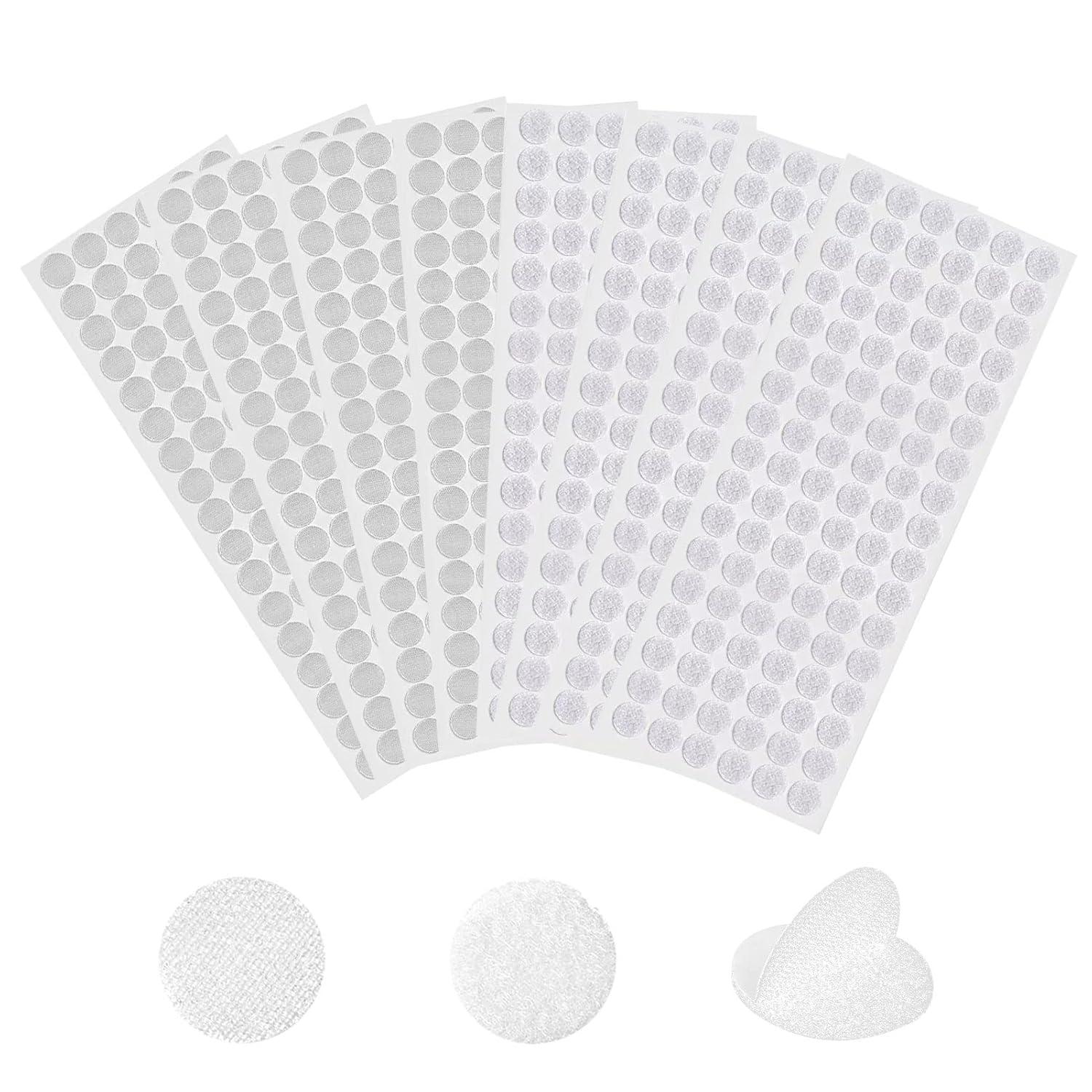 Small Velcro Dots Hook And Loop Self 20mm, Self Adhesive Dots 600 Pcs, Sticky Dots Double Sided, Round Self Adhesive Dots Tapes White, For School Learning Materials And Fabric Velcro