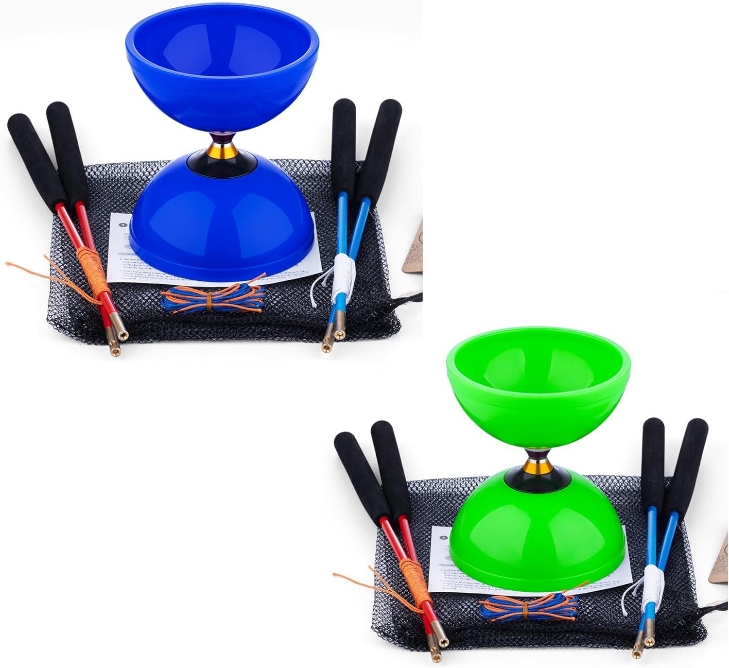 MAGICYOYO Diabolos- Each with 2 Paris Diabolo Sticks(Blue + Green)