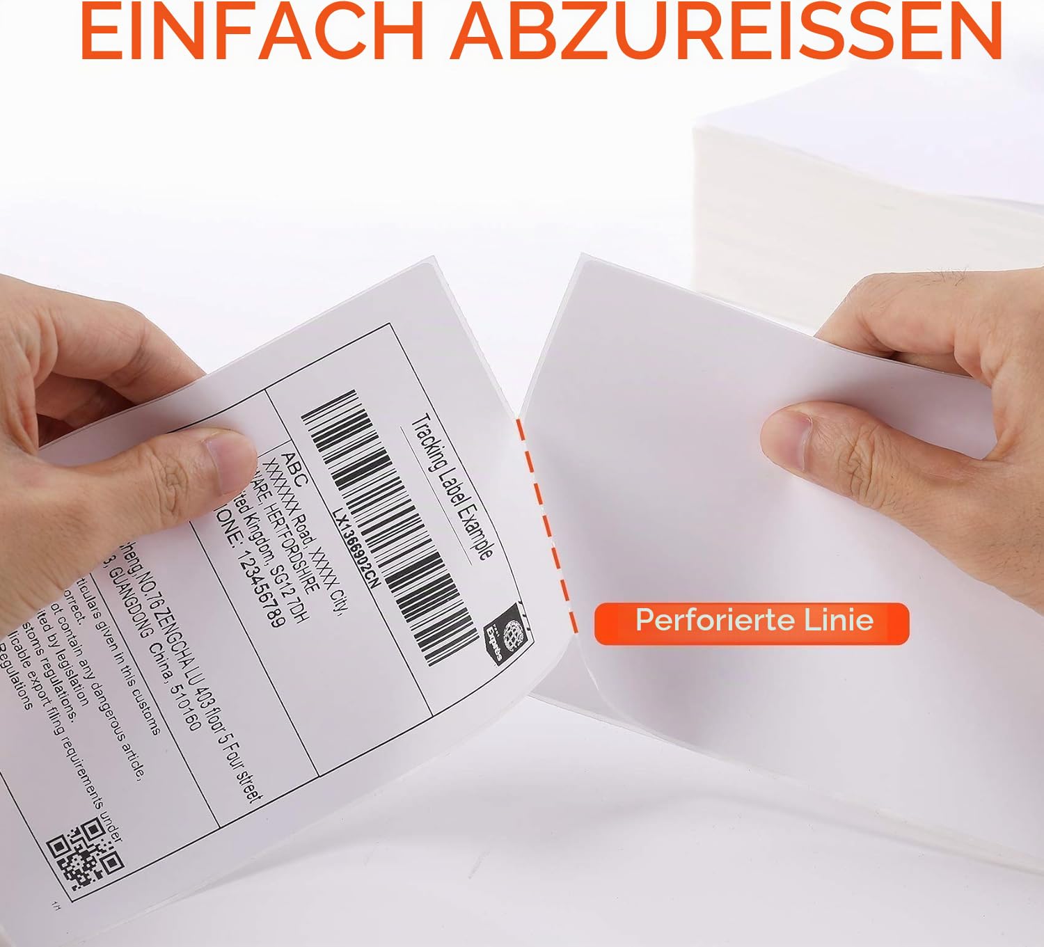 MUNBYN Versandaufkleber 4×6 DHL Etiketten (500 Stück 10.2 x 15.2 cm) Thermopapier Versandetiketten für MUNBYN, Phomemo, Polono Labeldrucker 4XL Wasserfester Etiketten Papier, BPA/BPS-frei