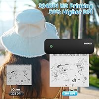 Vista 4 de Impresoras portátiles inalámbricas para viajes, mini impresora térmica Bluetooth sin tinta de 300 DPI compatible con Android, iOS y laptop