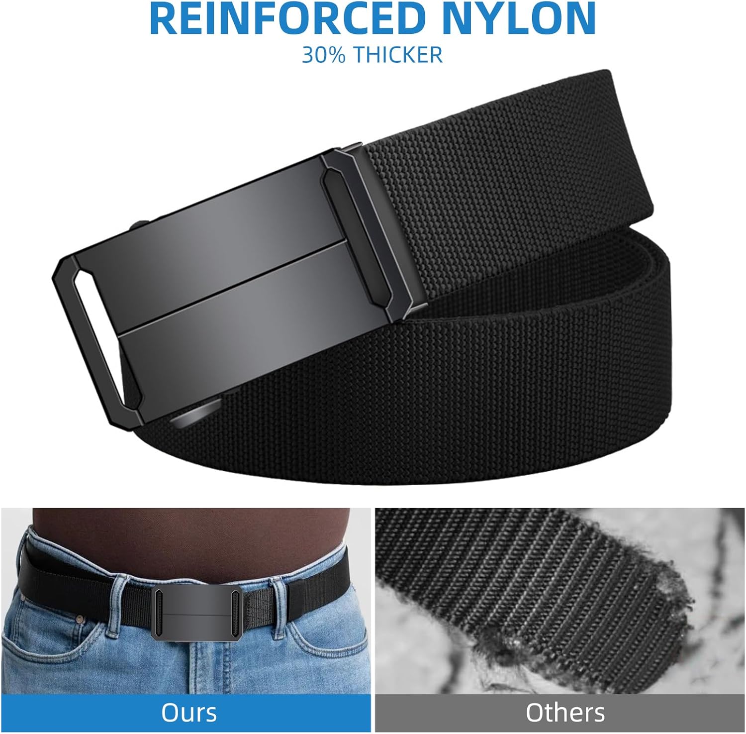 Stretch Tactical Belt for Men, Military Work Rigger Hiking 1.5" Elastic Nylon Web Ratchet Quick Release Belt - Image 3