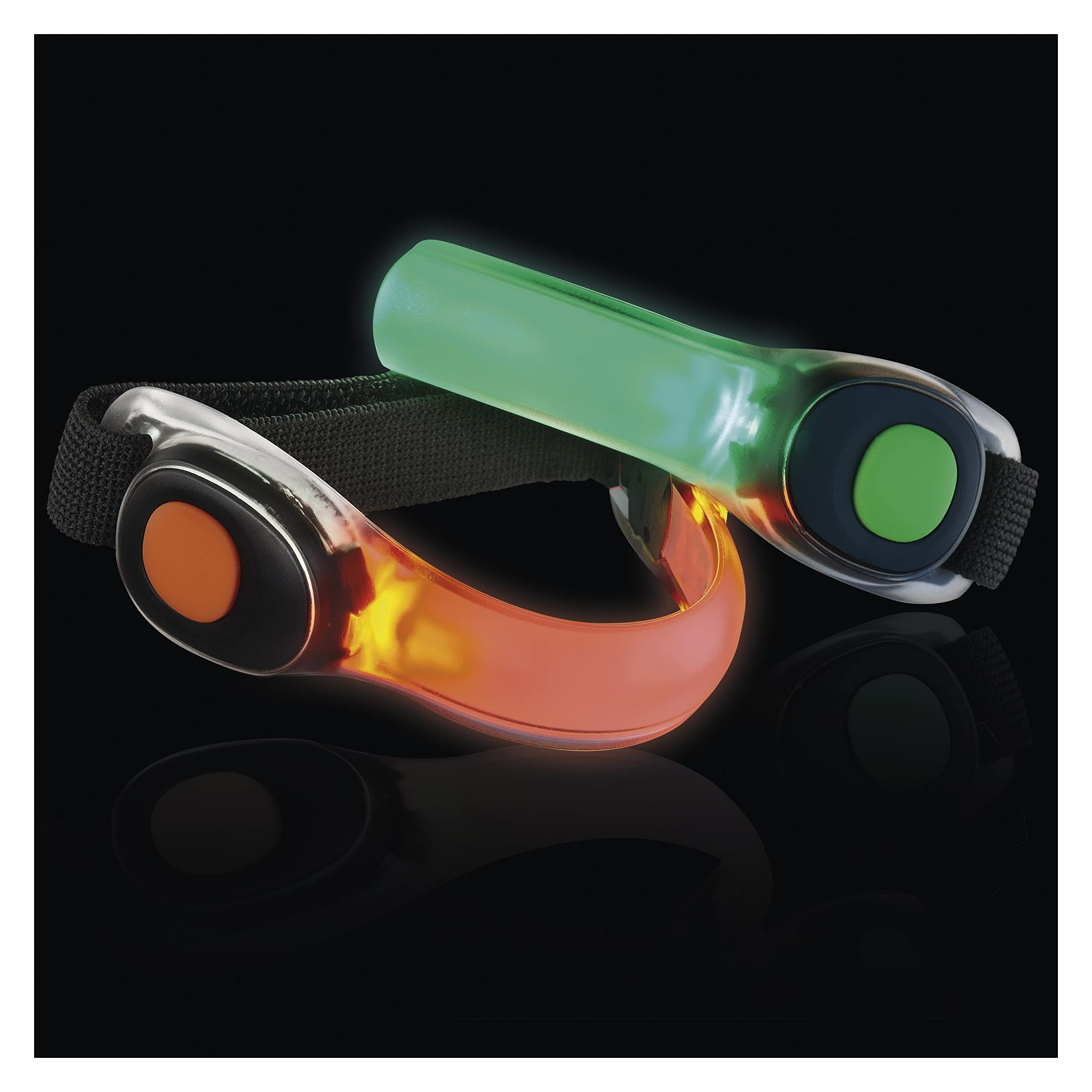 EMOS Lot de 16 Bracelets LED étanches pour la visibilité Lors du Jogging, du vélo, à Piles avec 2 Modes d'éclairage, durée d'éclairage de 160 Heures