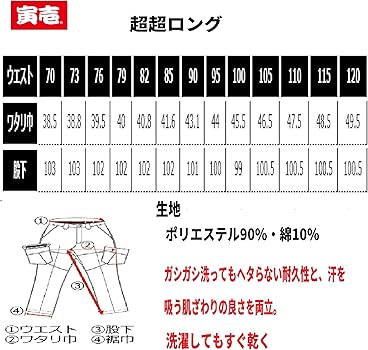 Amazon.co.jp: [寅壱] 寅一/7160シリーズ ボトムス超超ロング (7160