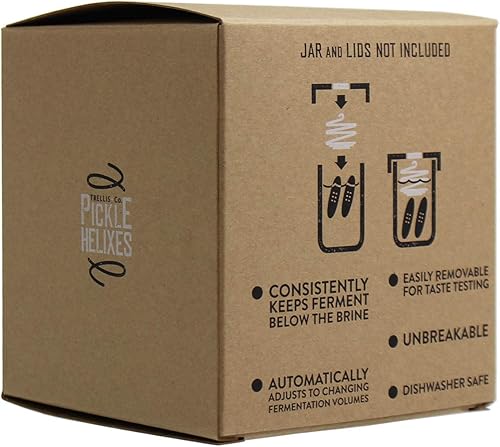 Miniatura 3 de Trellis + Co. Bobinas PickleHelix de acero inoxidable, pesas de fermentación Paquete de 3 para fermentación de tarros Mason de boca ancha La