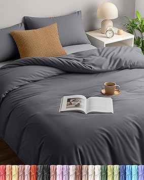 Utopia Bedding Duvet Cover Double - Soft Microfibre Polyester - Bedding Quilt Cover Set, with Pillow cases (Grey) : Amazon.co.uk: Home & Kitchen