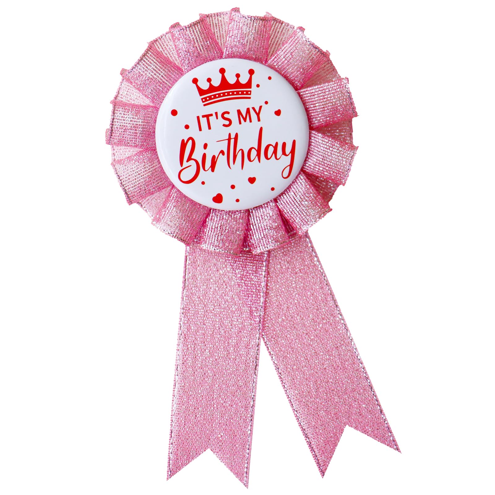 It's My Birthday Badge Pin Pink Birthday Ribbon Pin for Women and Men White &amp;Black Happy Birthday Brooch Pins Party Decorations Gifts