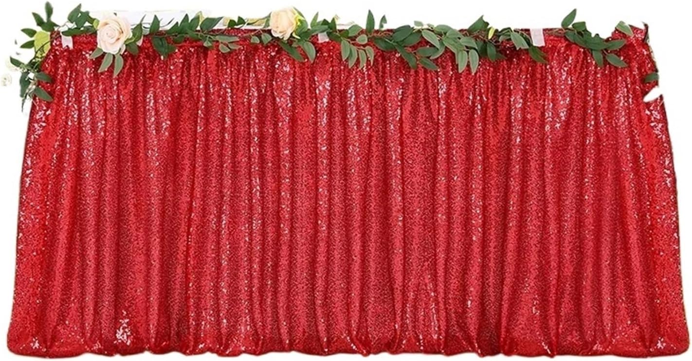Table Skirt Sequins Rectangle Square Round Glitter Tablecloth for Wedding Party Dinner Christmas Decoration(1PC Turquoise,70X122cm)