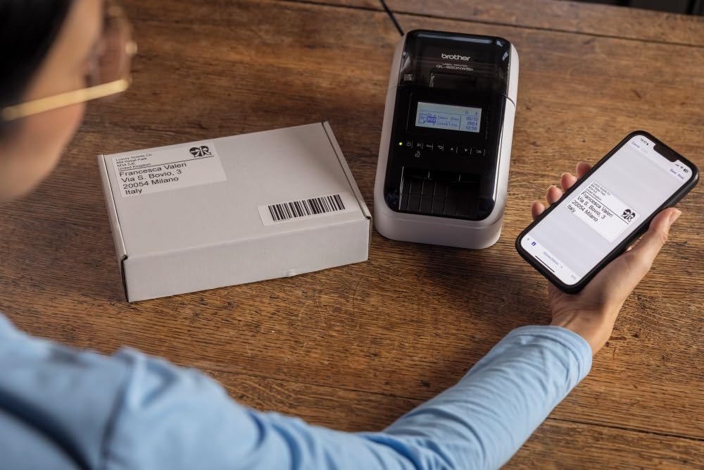 Brother QL810WC Drukarka Etykiet Wi-Fi AirPrint Dwukolorowa Czerwono-Czarna
