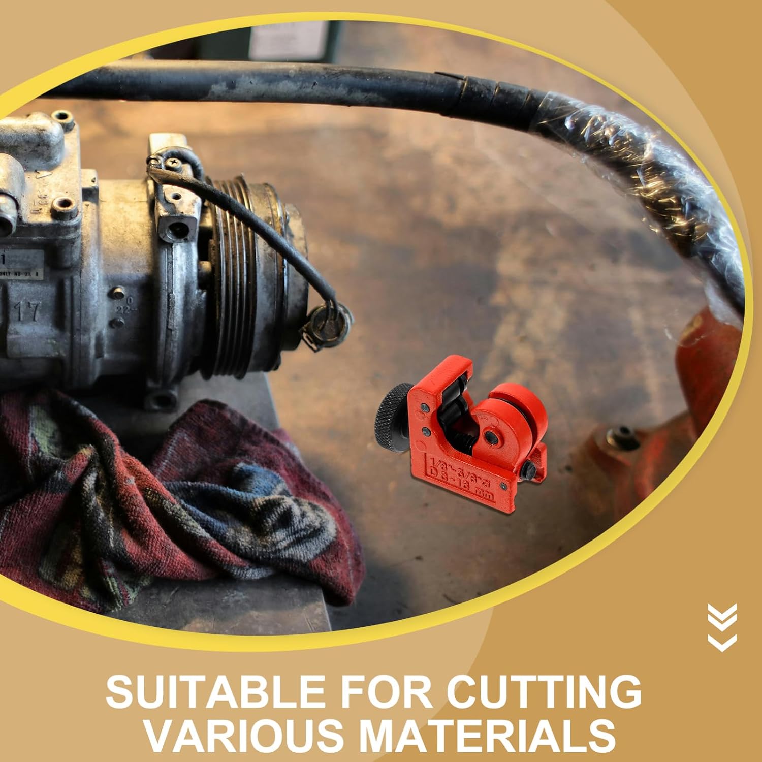 Heavy Duty Mini Tube Cutter Bearing Design for Easy Manual Copper Cutting Tool for Plumbing and Projects Lightweight and Portable for Tubes