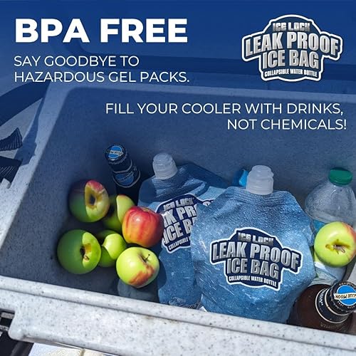 Miniatura 7 de Bolsa de hielo grande a prueba de fugas. Bolsa de hielo reutilizable para enfriadores - Paquetes de hielo instantáneos de larga duración - Caer en