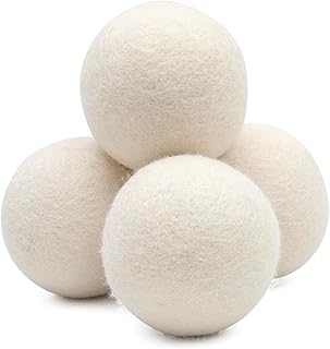 Wool Dryer Balls - SheepWol 4-Pack - XL Premium Natural Fabric Softener -100% Organic Wool - Wool Balls Replaces Dryer Sheets - Laundry Balls for Dryer - Woolen Balls for Dryer (Natural White Sheep)