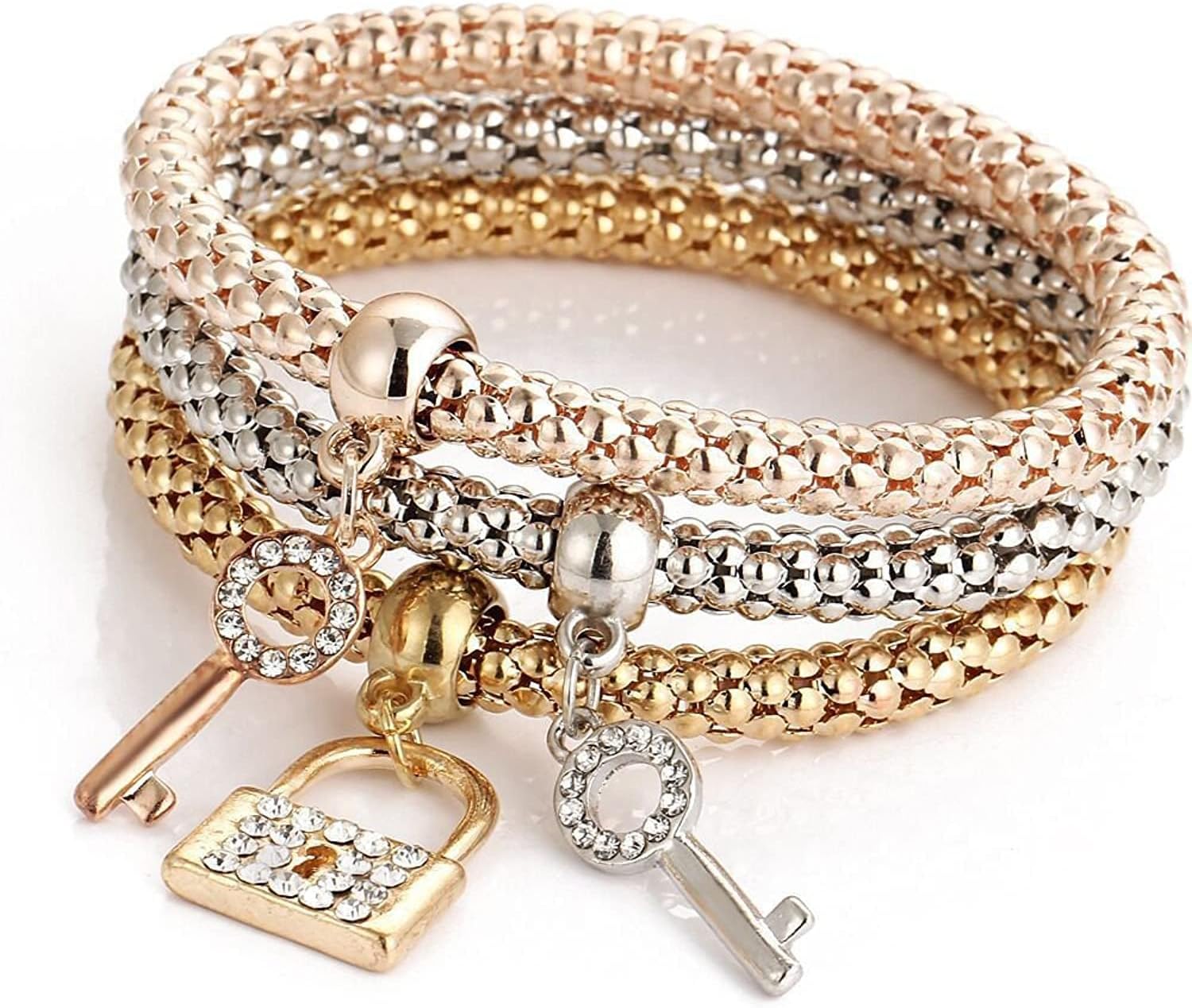 Beautiful Charm Women's Bracelet Jewelry Set (Silver, Rose, Gold), One Size