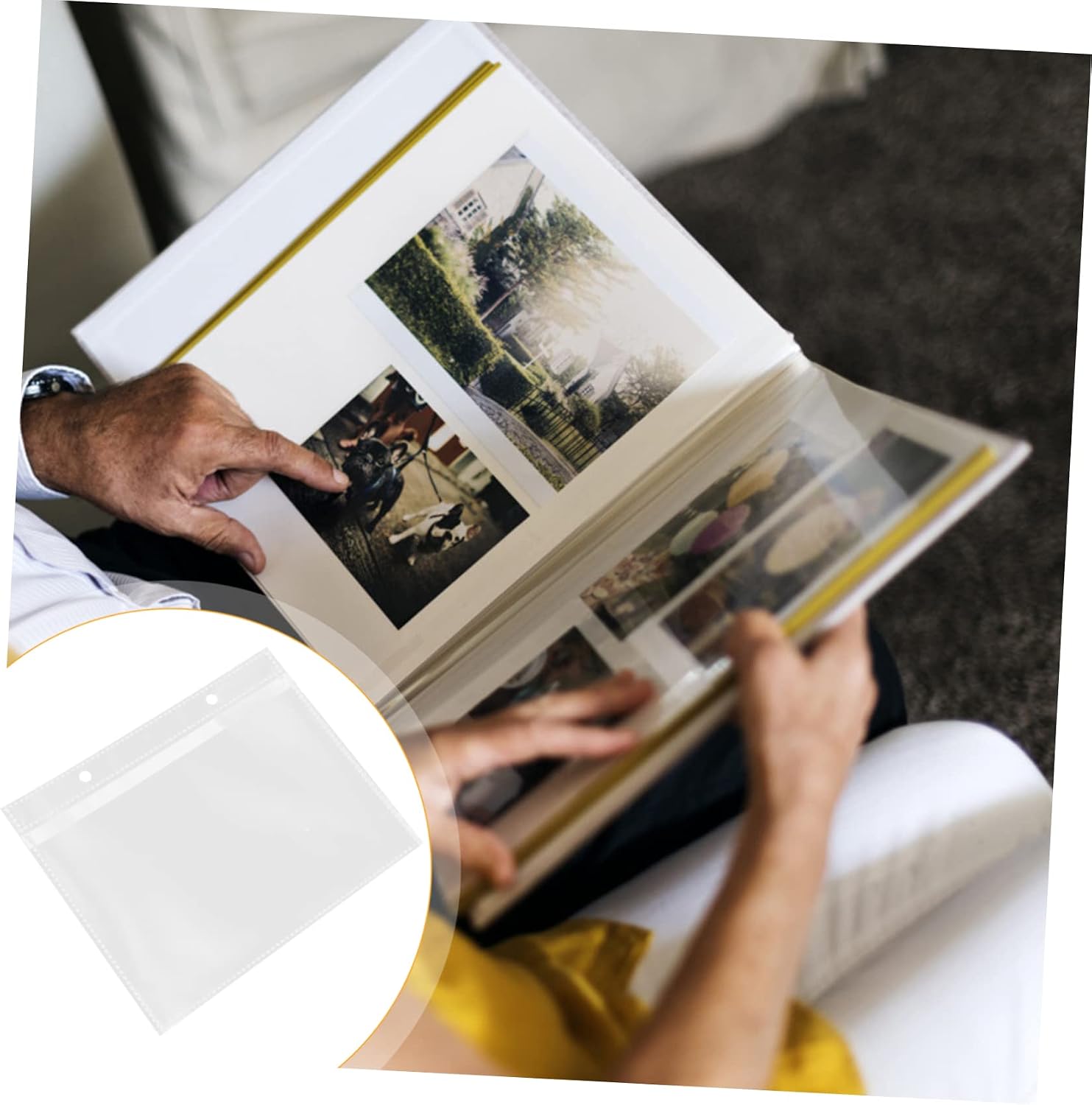 Zerodeko Scrapbooking Album Refills 20pcs Photo Pockets Sleeves Reusable Photo Album Pages