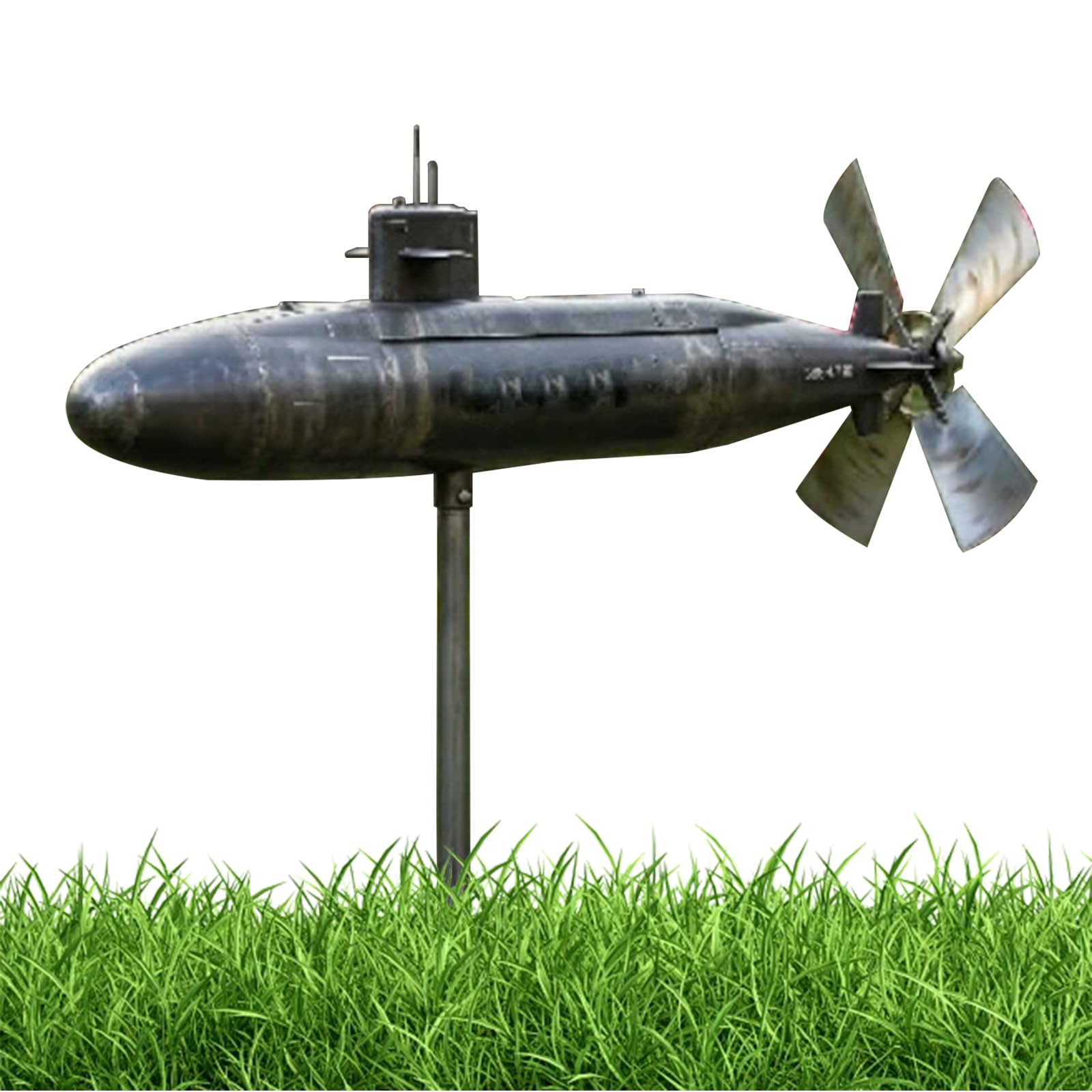 Navy Submarine Wind Spinner, Funny Submarine Metal Garden Windmills Outdoor, 2026 Novelty Battleship Sculpture Windmills Garden Ornaments Outdoor (1pcs)