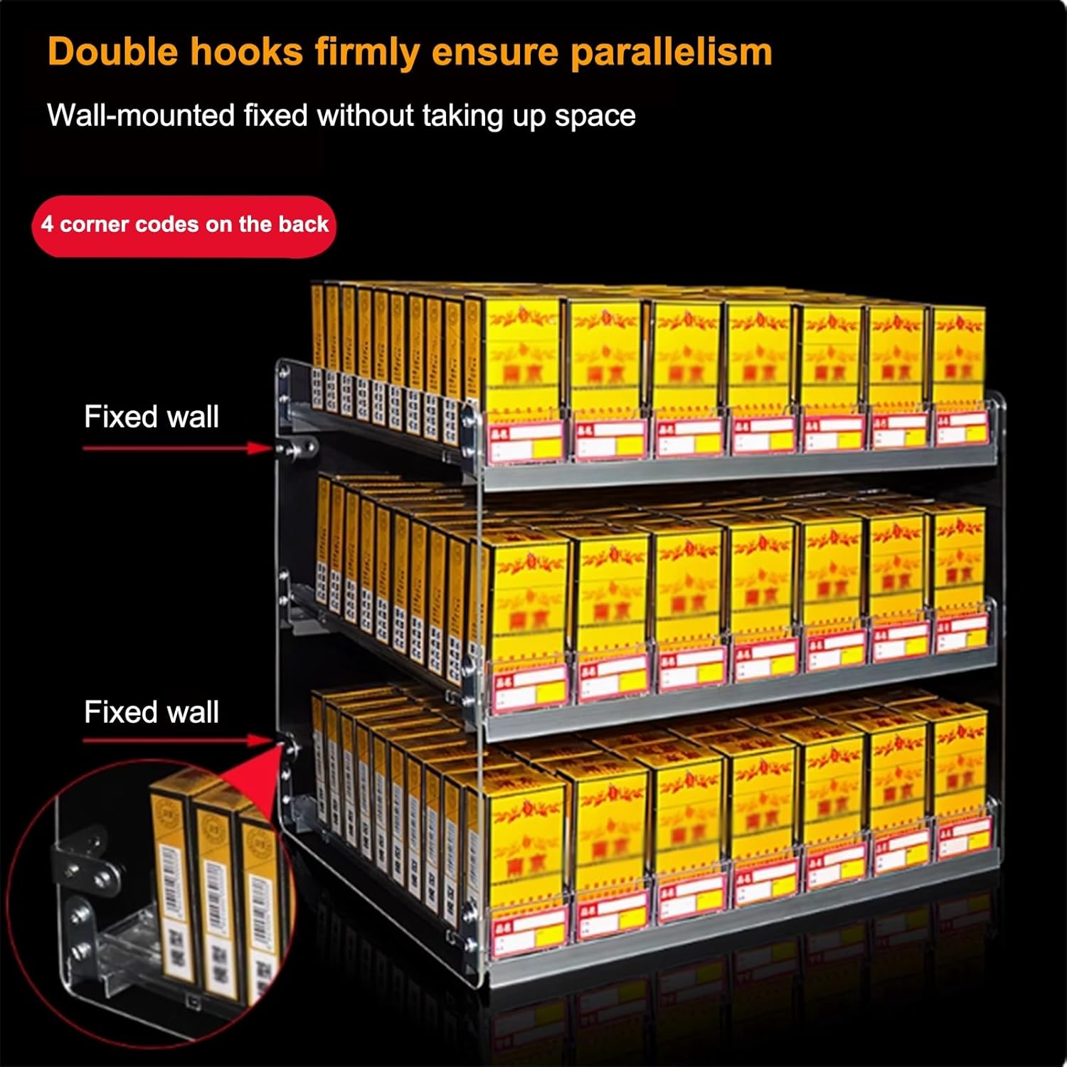 Cigarettes Display Rack, Matchbook Display Case, Acrylic Trapezoidal Countertop Or Wall Mounted Cigarette Display Box For Retail Store Supermarket Cabinet(30x29x84cm)