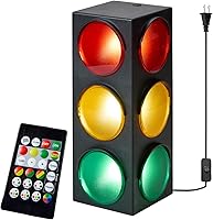 Playbees 12.25" USB Traffic Light Lamp with Remote Control - Blinking Modes for Classroom Management, Bedroom Decor & Parties