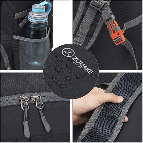 Miniatura 5 de Mochila de viaje Zomake ligera para senderismo, resistente al agua, mochila plegable para mujeres y hombres