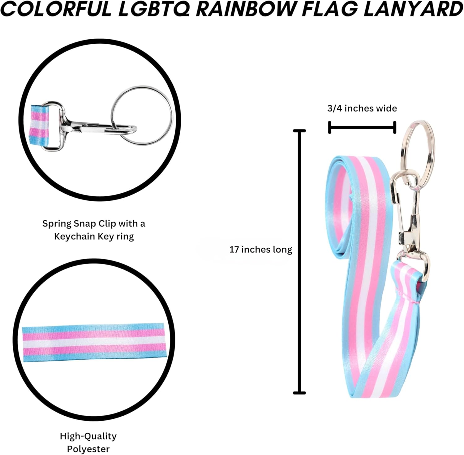 Colorful LGBTQ Flag Lanyard - Gay Pride LGBTQ Badge Holders for Pride Parades and Events - Image 3