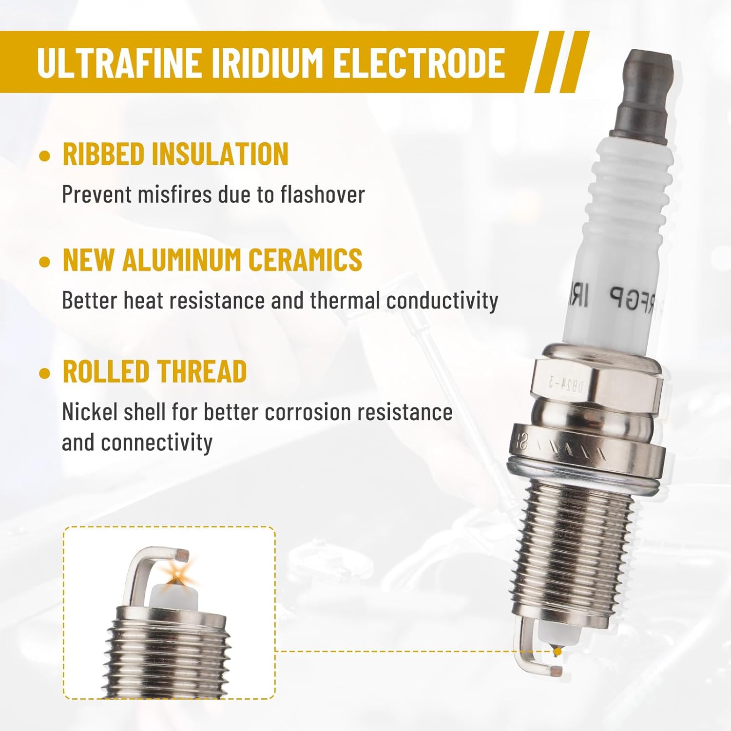 SPARKWHIZ Ignition Coil Pack UF242 & Iridium Spark Plugs 7098, Compatible with Honda Accord Odyssey Pilot Acura TL CL RL Saturn 3.0L 3.2L 3.5L V6, Replacement for GN10168 C-511 C1221/C1462 90919-02247