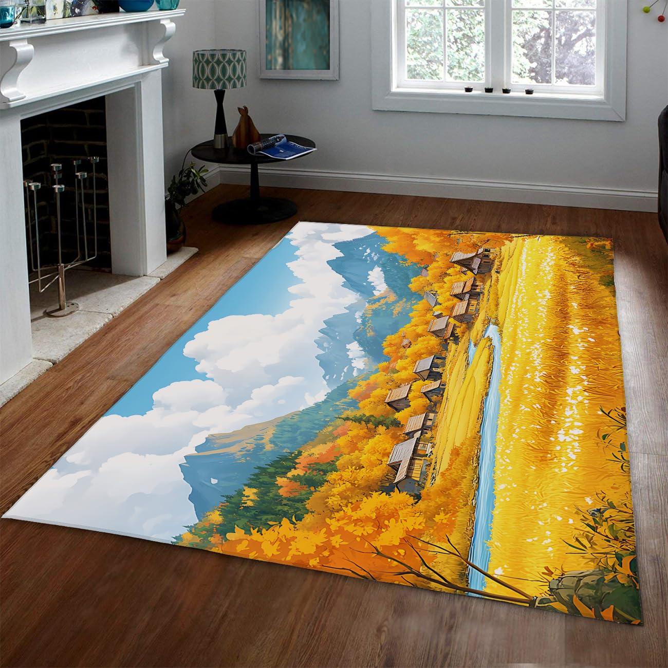 Tapis cottage poil ras doux 150x240cm lavable pour salon et chambre