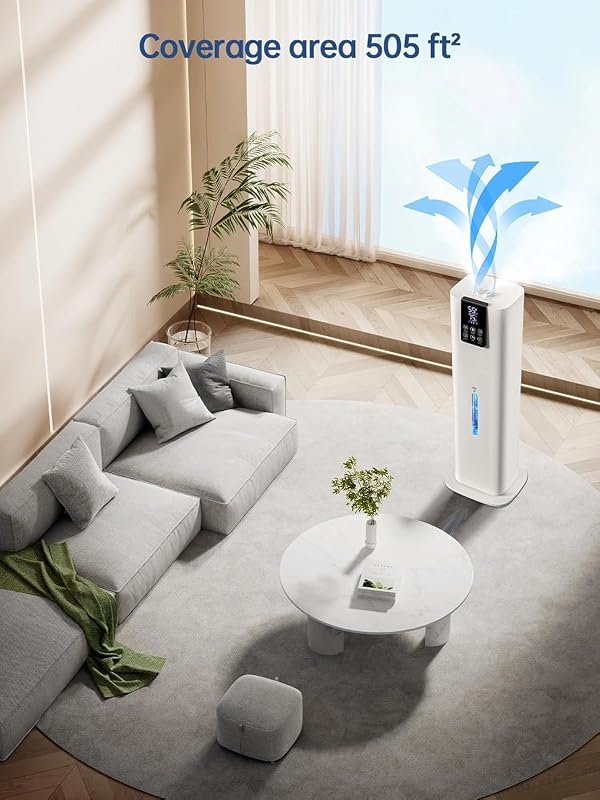 8L Smart Humidifiers for Bedroom Large Room, Cool Mist Top Fill Diffuser Ambient Light, App & Remote Control, Cover up to 505ft², 3 Mist Modes, 12H Timer, Quiet Humidifier for Home Office Plant by Hiswelle - Used condition - Image 5