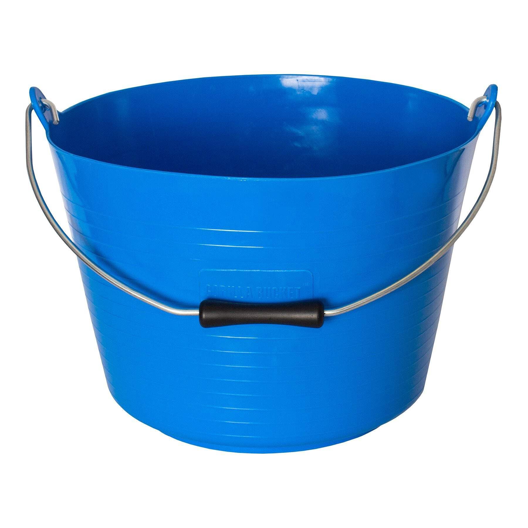 Red Gorilla Bucket Blue Flexible Horse Pony Feeding Builders or Gardeners Bucket Tub With Metal Handle 22 Litres Capacity for General Garden or Building Use