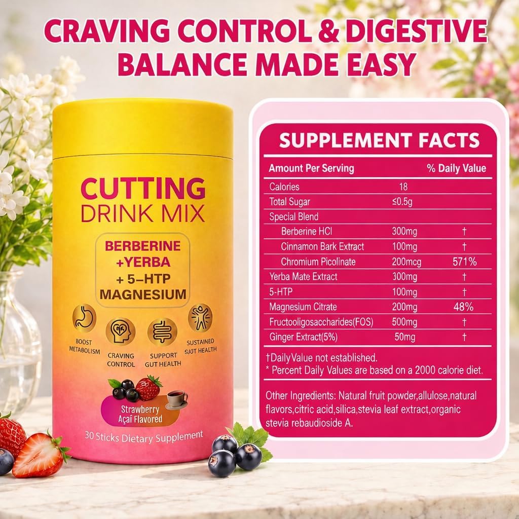 Cutting Drink Mix,Supports Energy & Gut Health,30 Servings image 3