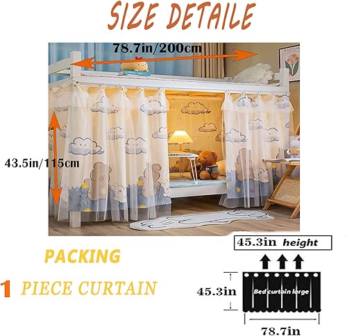 Vista 126 de Dorm Home Bunk Nets Bed Curtains Cloth Bed Canopy Blackout College Students Shading Nets Breathable Single Sleeper