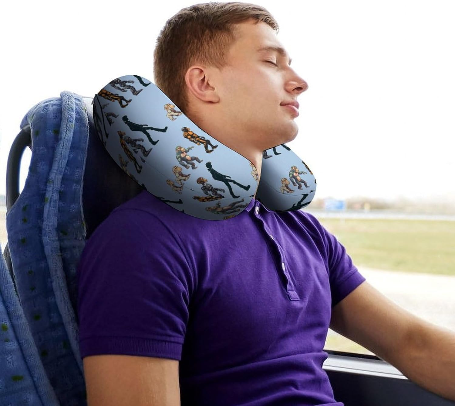 Prehistoric Ape Robot to Man Evolution Travel Pillow U Shape Neck Pillow Washable Pillowcase for Sleeping Chair