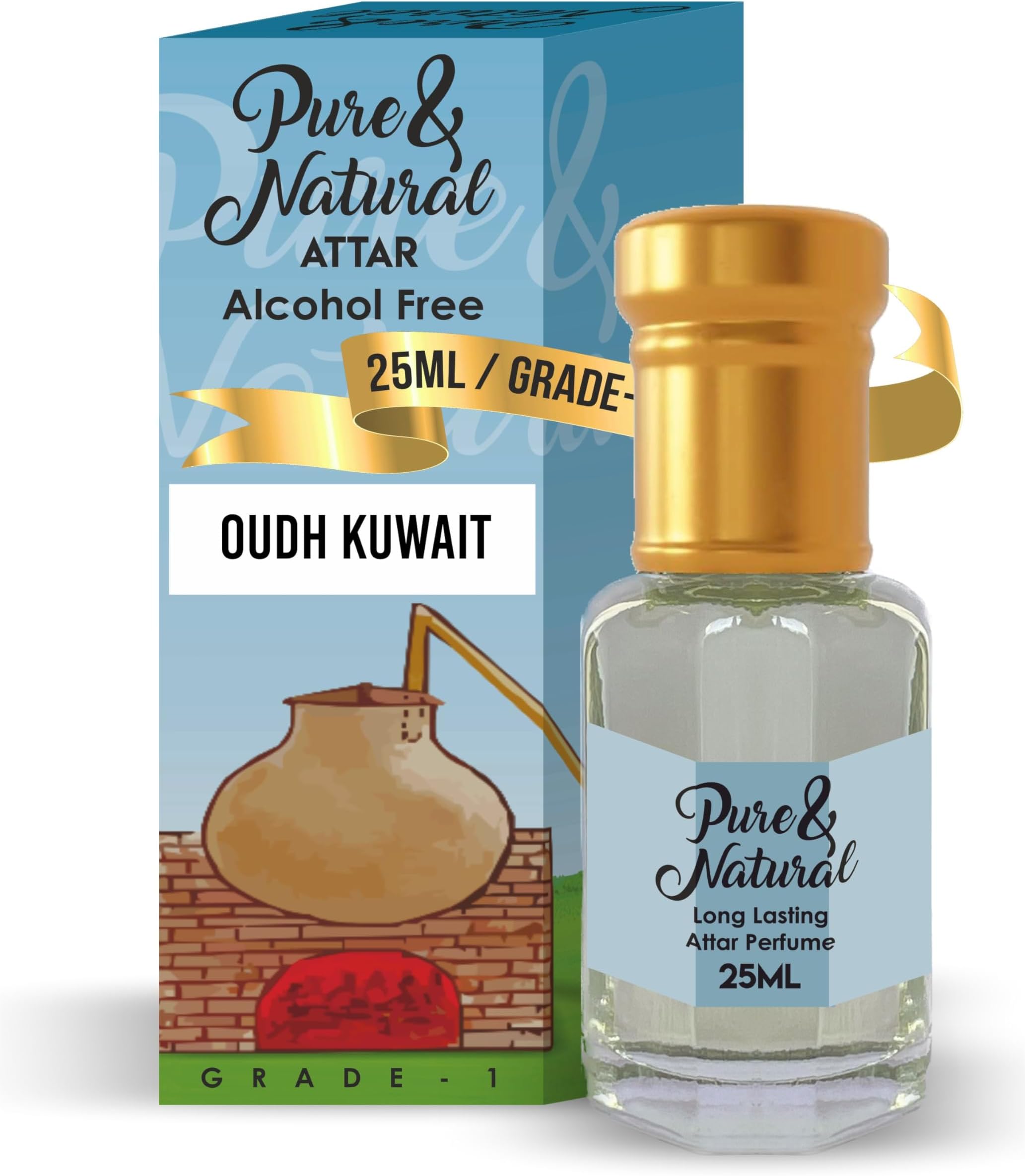 Oudh Kuwait Attar 25Ml / 0% Alcohol/Pure & Natural Attar Series For Personal & Religious Use