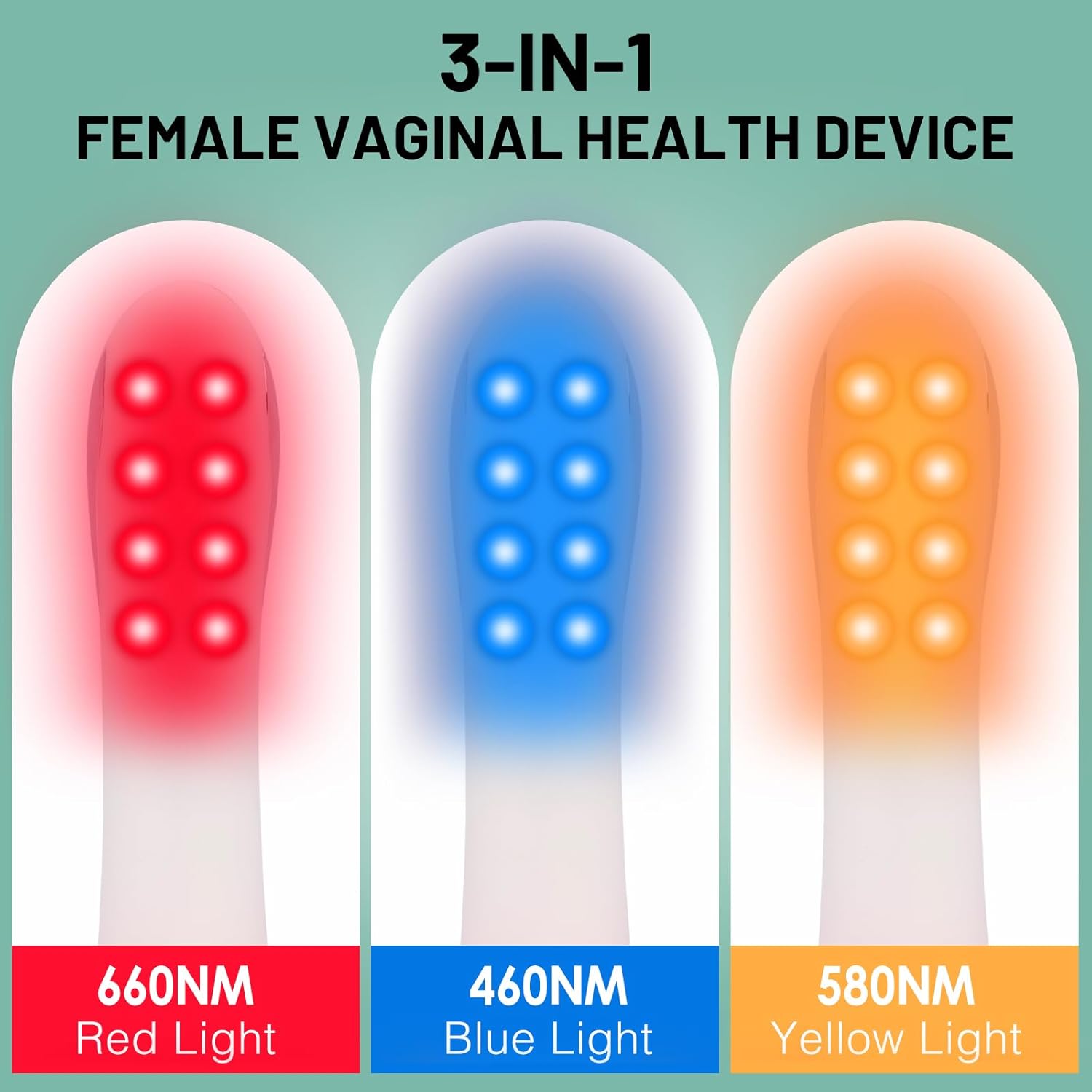 Female Personal Health Care Device, Red Blue Yellow Light Therapy Device for Women, Red Light Therapy for Muscle Strength Trainning Home Use