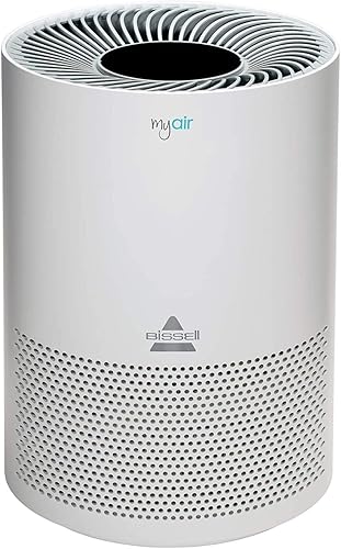 BISSELL MYair - Purificador de aire morado con alta eficiencia y filtro de carbono para habitaciones pequeñas y hogares, limpiador de aire