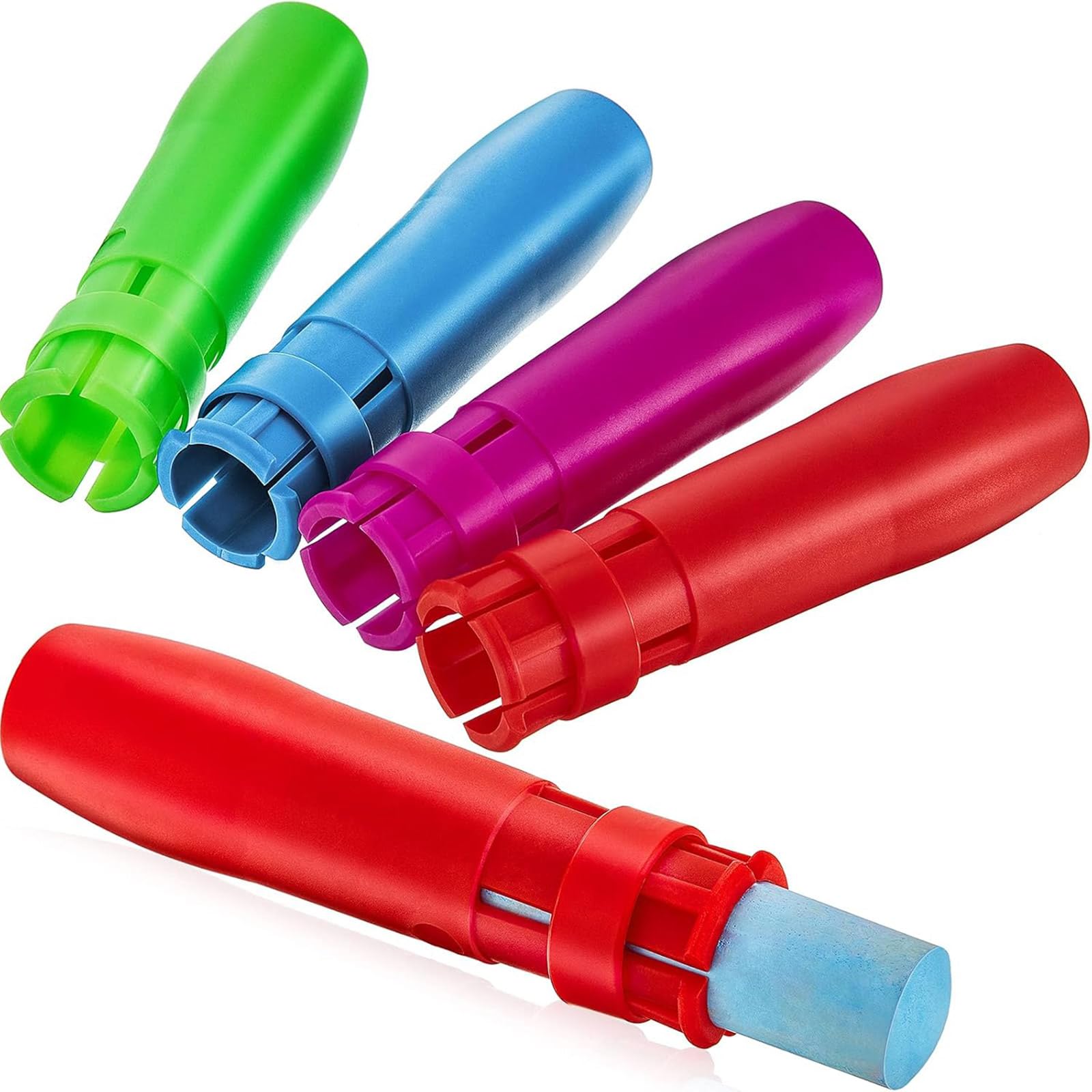 Outus 30 Pieces Sidewalk Chalk Holders Jumbo for Kid,Bright Colors