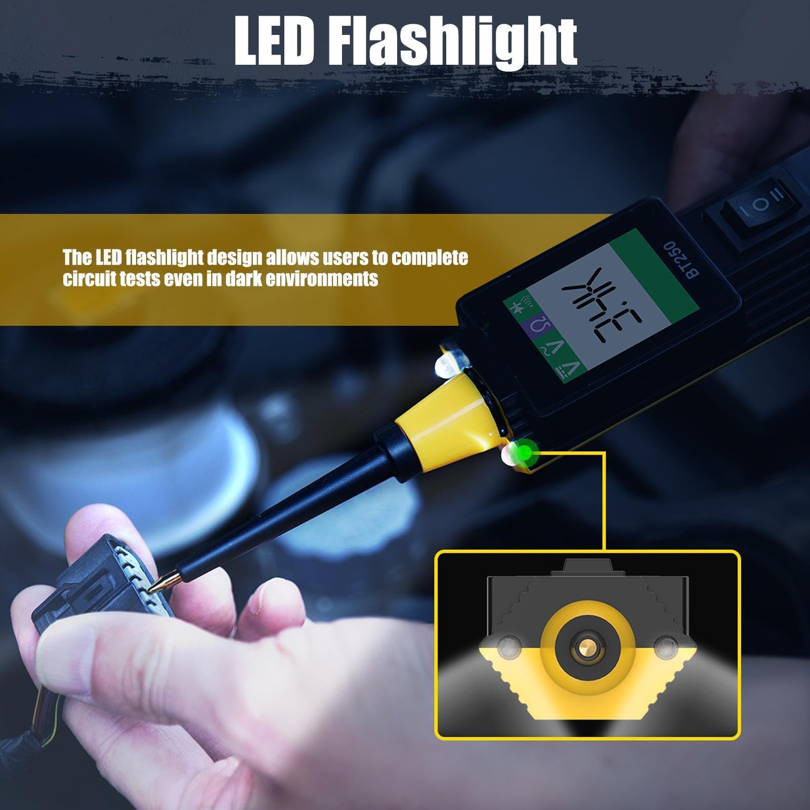 Comprobador de circuito eléctrico con iluminación digital eléctrica