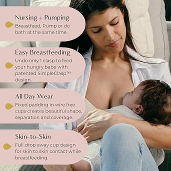 Simple Wishes Pumping Bra Hands Free & Nursing Bra | Supermom | Supports Spectra, Medela, Elvie, Willow and more