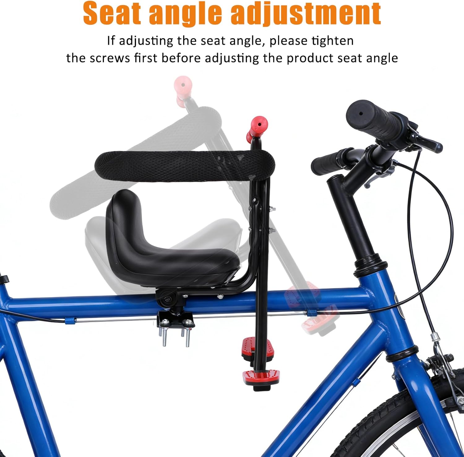 Brobear Kid's Bike seat Front Child Carrier Bike Chair for Bicycle Kids seat for Children Accompanying Children's Growth While Ensuring Safety 2~4 Years,Weight 55 lbs