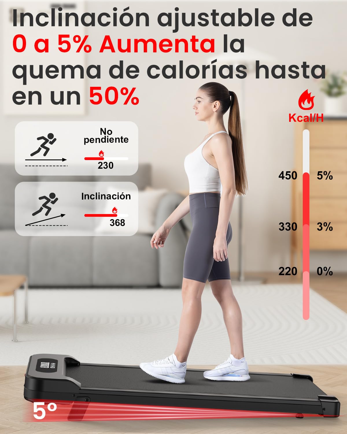 HomeFitnessCode Tapis de Course Électrique Pliant Walking Pad 8 km/h, 2.5HP, Large Surface 40cm, Télécommande et Écran LCD - Cadre Renforcé, Capacité de 265 LB - pour Maison et Bureau (Noire)